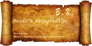 Bezák Krisztián névjegykártya